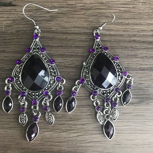 Purple dangle earrings. Never worn.